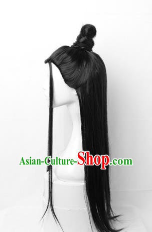 Chinese Traditional Cosplay Childe Headdress Ancient Young Male Hairpieces Ming Dynasty Crown Prince Wigs