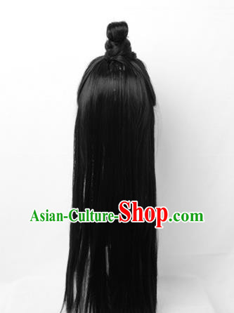 Chinese Traditional Cosplay Childe Headdress Ancient Young Male Hairpieces Ming Dynasty Crown Prince Wigs