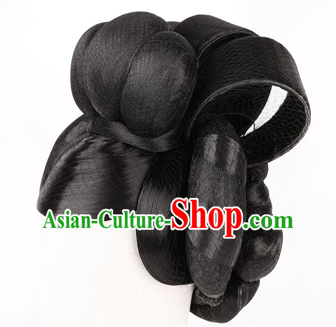 Chinese Traditional Hanfu Wigs Chignon Ancient Court Woman Headdress Tang Dynasty Imperial Concubine Hairpieces