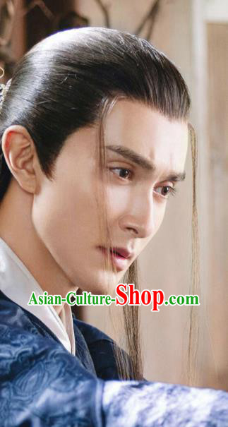 Chinese Traditional Cosplay Childe Headdress Ancient Knight Hairpieces Handmade Tang Dynasty Swordsman Front Lace Wigs
