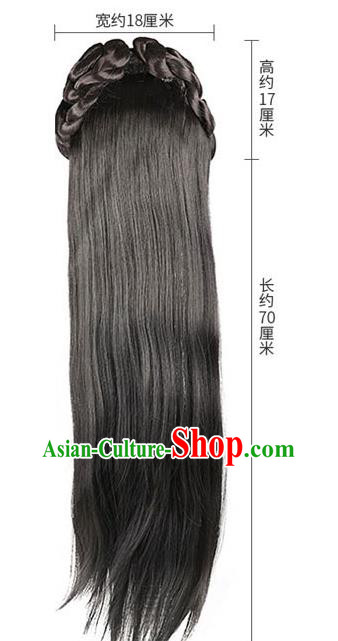 Chinese Traditional Hanfu Dance Wigs Chignon Ancient Court Woman Headdress Song Dynasty Princess Hairpieces