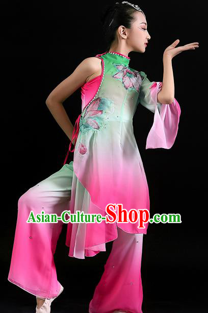 China Classical Dance Uniforms Children Lotus Dance Dress Girl Performance Clothing Umbrella Dance Garment