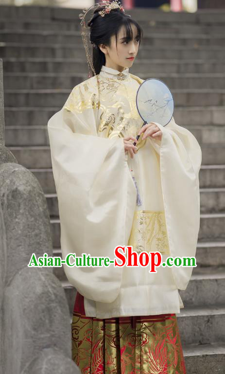 China Ancient Patrician Woman Garment Costumes Ming Dynasty Historical Clothing Traditional Hanfu Dresses