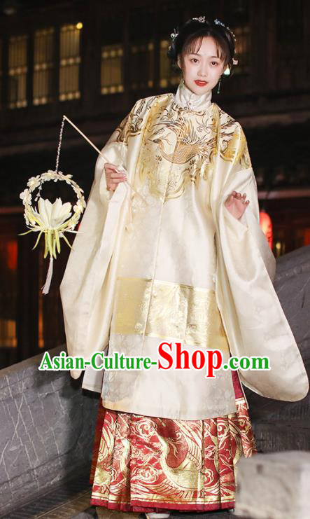 China Ancient Patrician Woman Garment Costumes Ming Dynasty Historical Clothing Traditional Hanfu Dresses