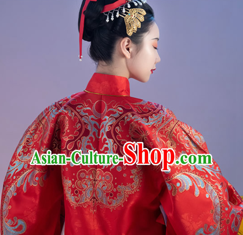 Top Chinese Ancient Imperial Queen Wedding Embroidered Garment Ming Dynasty Princess Garments for Women