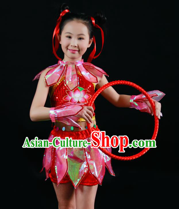 China Lotus Dance Outfits Children Classical Dance Costumes Stage Performance Dancewear Ne Zha Dance Clothing