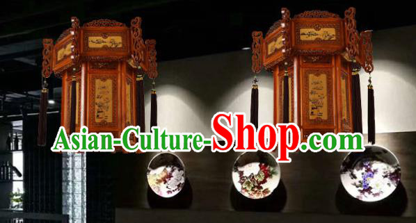 China Classical Trotting Horse Lamp Traditional Festival Palace Lanterns Handmade Wood Carving Lantern