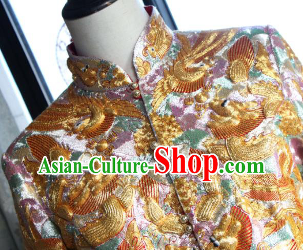 Chinese Traditional Wedding Garment Costumes Bride Xiuhe Suits Embroidered Phoenix Champagne Dress