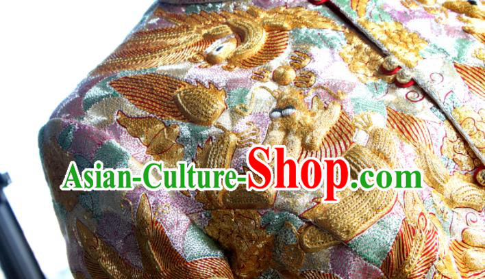 Chinese Traditional Wedding Garment Costumes Bride Xiuhe Suits Embroidered Phoenix Champagne Dress