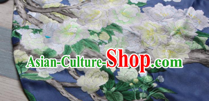 Chinese Traditional Navy Silk Stomachers National Woman Undergarment Suzhou Embroidered Pear Blossom Bellyband