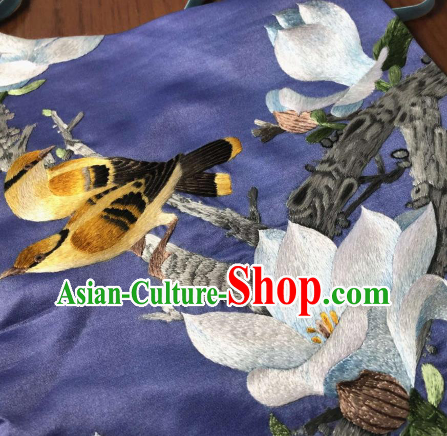 Chinese Traditional Purple Silk Stomachers Clothing National Woman Undergarment Suzhou Embroidered Mangnolia Bellyband