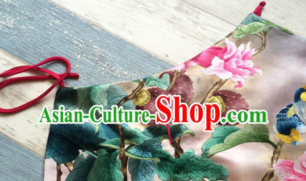 Chinese National Woman Cheongsam Underwear Suzhou Embroidery Flowers Bellyband Traditional Silk Stomachers Clothing