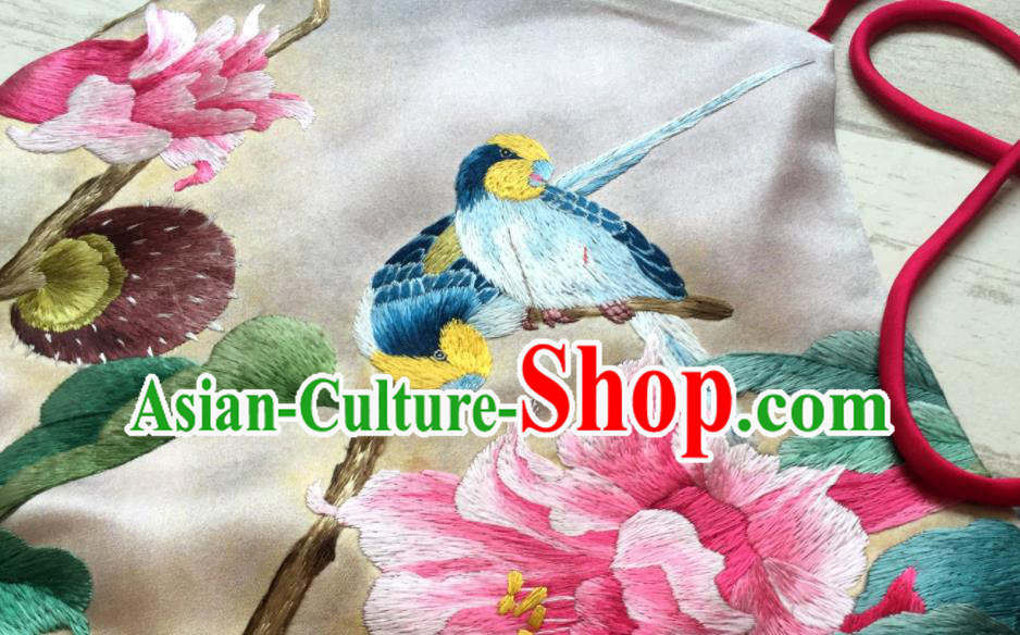 Chinese National Woman Cheongsam Underwear Suzhou Embroidery Flowers Bellyband Traditional Silk Stomachers Clothing