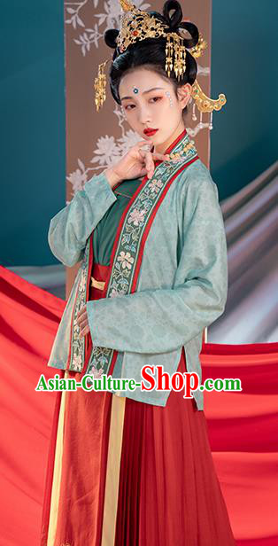 China Traditional Song Dynasty Wedding Historical Garments Clothing Ancient Empress Embroidered Hanfu Dress Costumes Complete Set