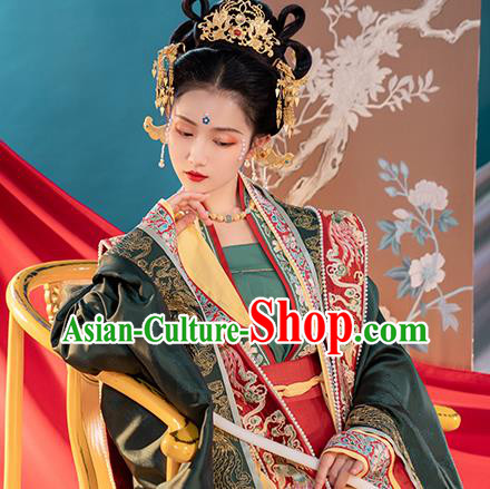 China Traditional Song Dynasty Wedding Historical Garments Clothing Ancient Empress Embroidered Hanfu Dress Costumes Complete Set