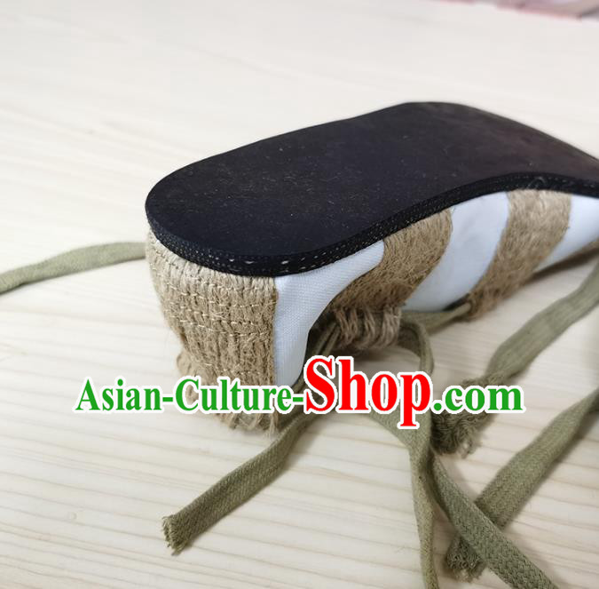 China Peking Opera Shoes Ancient Taoist Priest Shoes Beijing Opera Straw Shoes