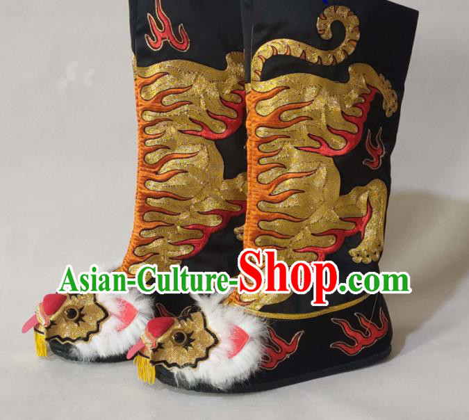 China Traditional Peking Opera Takefu Shoes Peking Opera Warrior Shoes Sichuan Opera Tiger Head Boots
