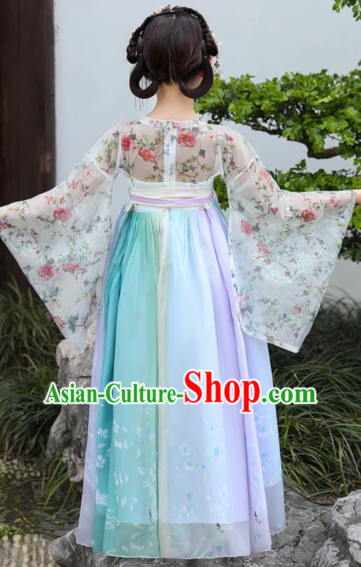 China Traditional Dance Clothing Children Hanfu Dress Ancient Girl Fairy Fashion Costumes