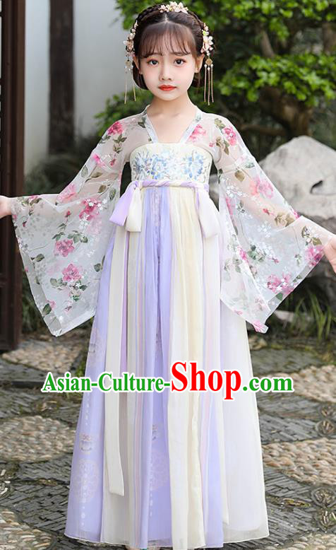 China Ancient Girl Fairy Fashion Costumes Traditional Dance Clothing Children Hanfu Dress