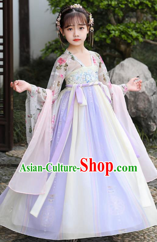 China Ancient Girl Fairy Fashion Costumes Traditional Dance Clothing Children Hanfu Dress