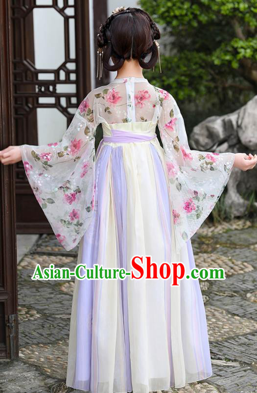 China Ancient Girl Fairy Fashion Costumes Traditional Dance Clothing Children Hanfu Dress