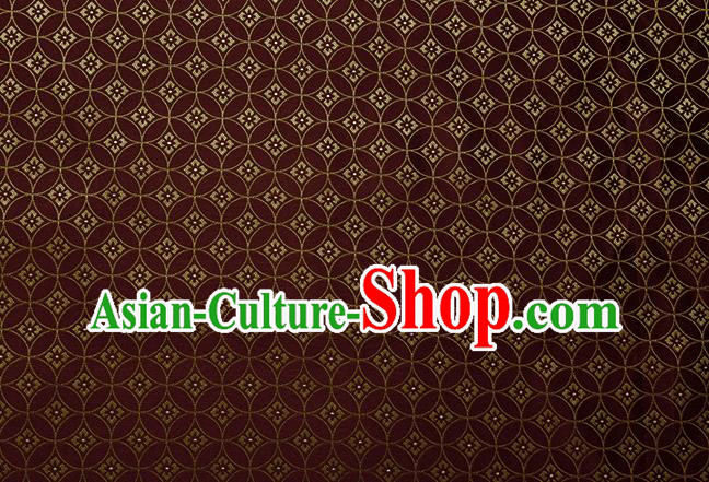 China Traditional Hanfu Fabric Dark Red Copper Pattern Brocade Material Tang Suit Silk Damask Jacquard Tapestry