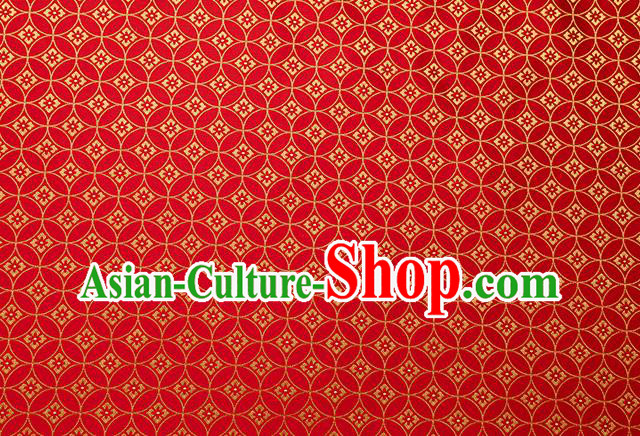China Tang Suit Silk Damask Jacquard Tapestry Traditional Hanfu Fabric Red Copper Pattern Brocade Material