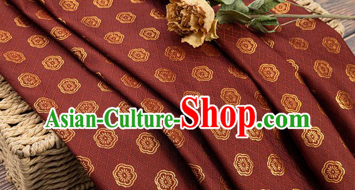 China Classical Plum Blossom Pattern Red Brocade Fabric Tang Suit Silk Damask Jacquard Satin Tapestry Traditional Cheongsam Textile Material