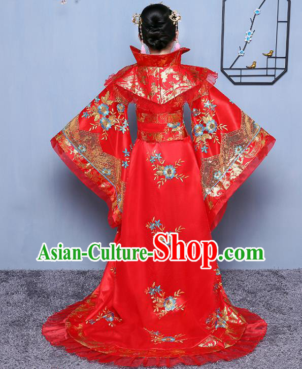 China Ancient Imperial Consort Garment Costume Traditional Girl Performance Red Hanfu Dress Tang Dynasty Princess Clothing
