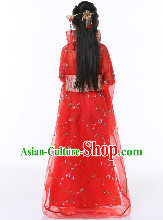 China Tang Dynasty Princess Clothing Ancient Imperial Consort Garment Costume Traditional Girl Performance Red Hanfu Dress