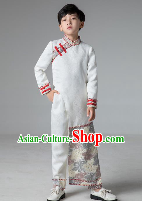 Chinese Children Catwalks Uniforms Traditional Stage Performance Tuxedo Costume National Boys Clothing