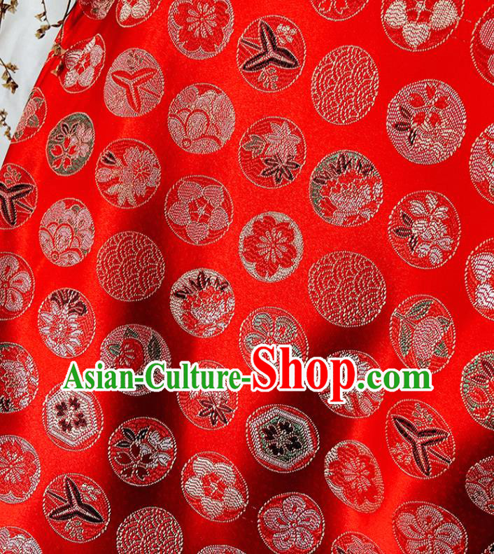 China Traditional Hanfu Silk Fabric Wedding Dress Red Brocade Tang Suit Damask Classical Pattern Satin Tapestry