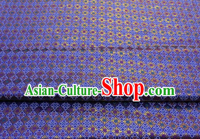 China Traditional Silk Fabric Jacquard Brocade Mongolian Robe Satin Damask Classical Pattern Royalblue Tapestry
