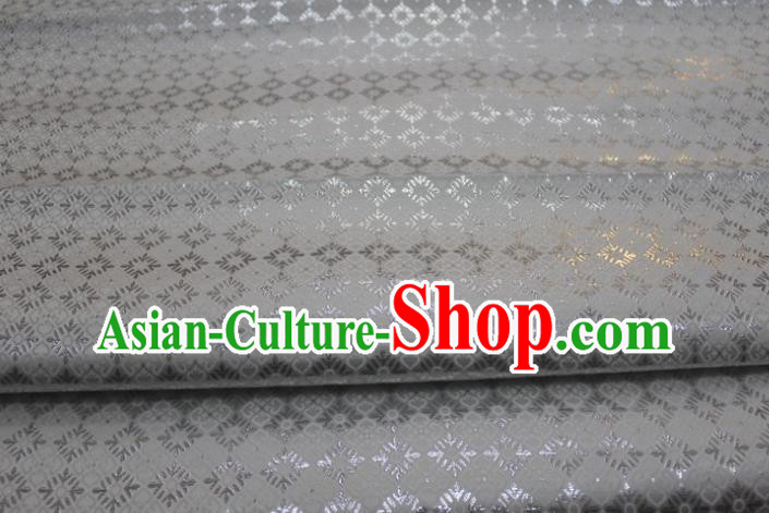 China Classical Pattern White Tapestry Material Traditional Silk Fabric Jacquard Brocade Mongolian Robe Satin Damask