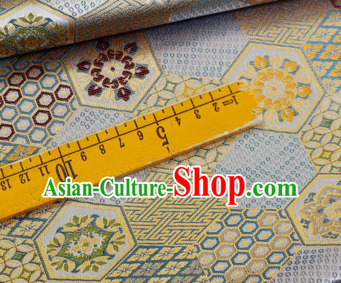Japanese Nishijin Brocade Asian Traditional Septaria Pattern Satin Drapery Kimono Tapestry Fabric