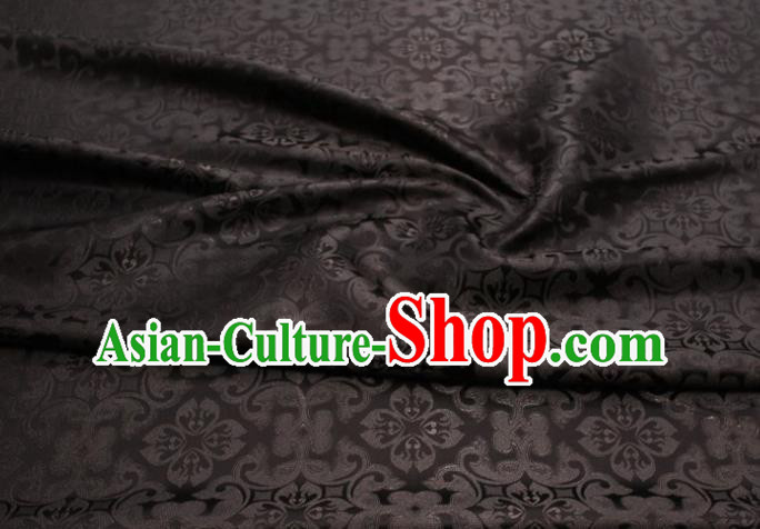 China Traditional Tang Suit Silk Fabric Cheongsam Jacquard Brown Brocade Classical Plum Pattern Satin Damask Tapestry Material