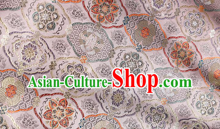 China Classical Cheongsam Pink Satin Damask Tang Suit Tapestry Traditional Lotus Pattern Brocade Material Jacquard Silk Fabric