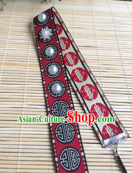 Chinese Ming Dynasty Elderly Woman Forehead Accessories Traditional Hanfu Headband Ancient Dowager Countess Headwear