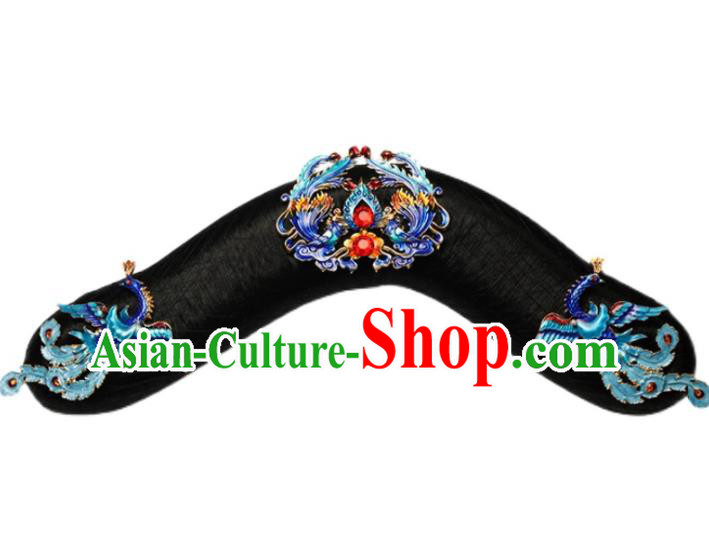 China Drama Story of Yanxi Palace Su Jinghao Hairpieces Traditional Qing Dynasty Manchu Woman Headdress Ancient Imperial Consort Wigs and Cloisonne Hairpins