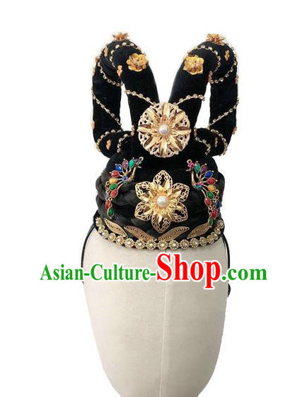 Chinese Woman Stage Performance Headdress Classical Dance Hair Accessories Flying Apsaras Dance Wigs Chignon Traditional Fairy Dance Hairpieces