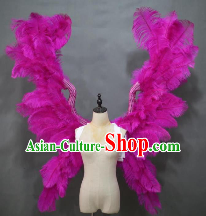 Custom Catwalks Butterfly Wings Cosplay Angel Giant Accessories Miami Stage Show Deluxe Rosy Feather Wings Christmas Performance Props