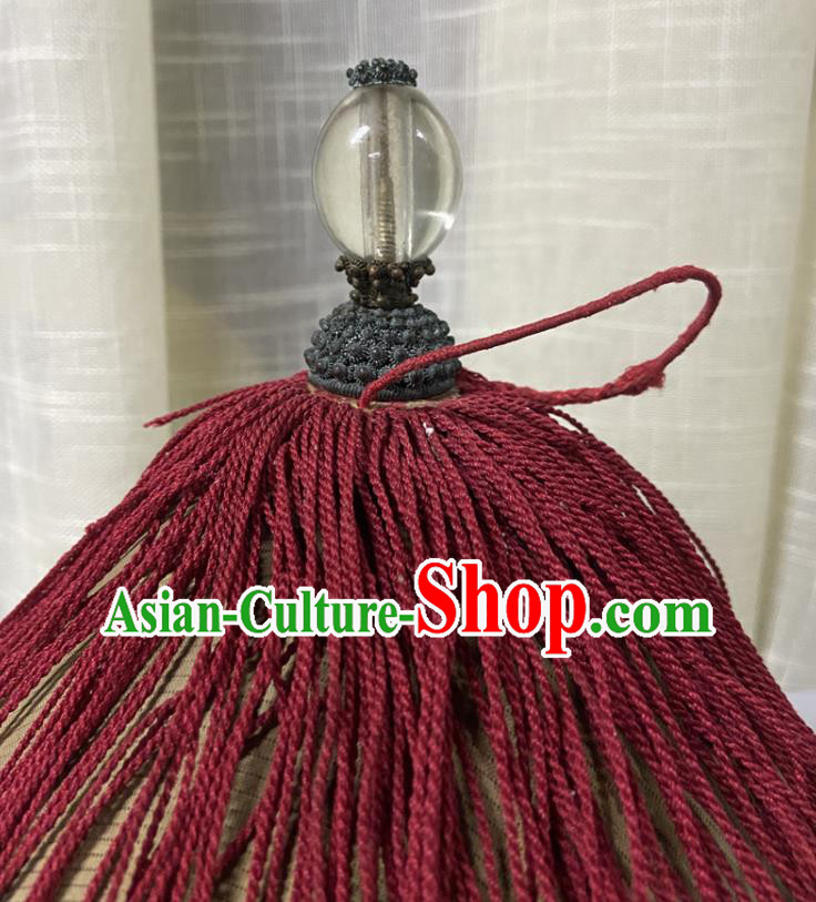 Chinese Qing Dynasty Official Hat Ancient County Magistrate Headdress Traditional Summer Headwear