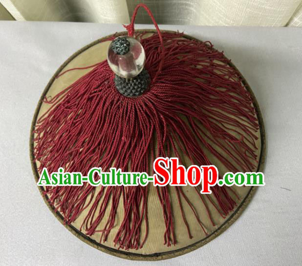 Chinese Qing Dynasty Official Hat Ancient County Magistrate Headdress Traditional Summer Headwear