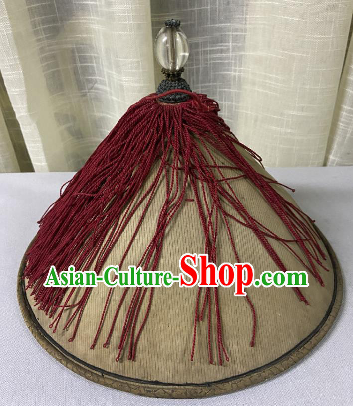Chinese Qing Dynasty Official Hat Ancient County Magistrate Headdress Traditional Summer Headwear