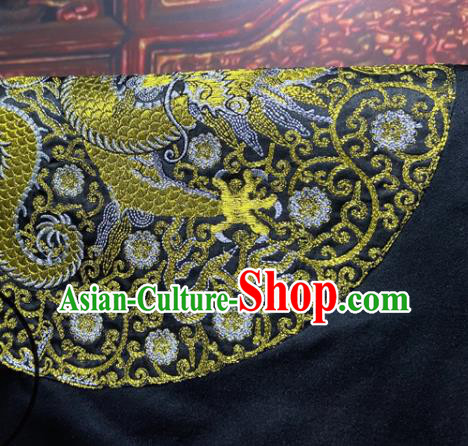 China Ancient Monarch Black Official Garment Traditional Emperor Kangxi Historical Costume Qing Dynasty Manchu King Embroidered Dragon Robe Clothing
