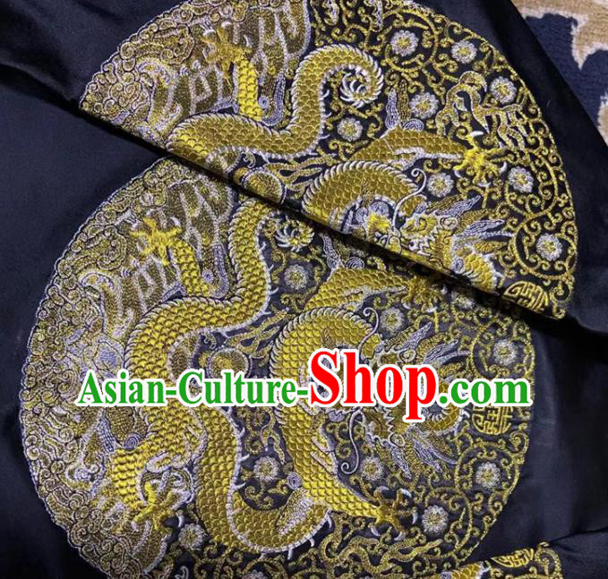 China Ancient Monarch Black Official Garment Traditional Emperor Kangxi Historical Costume Qing Dynasty Manchu King Embroidered Dragon Robe Clothing