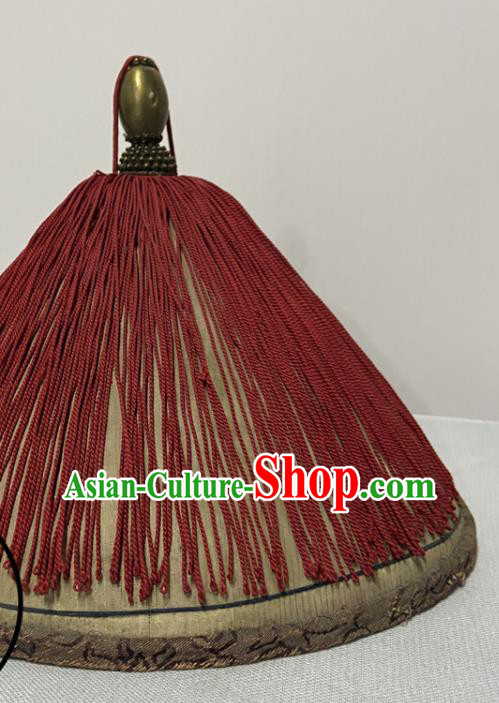 Chinese Qing Dynasty Official Hat Ancient County Magistrate Headdress Traditional Soldier Mandarin Headwear