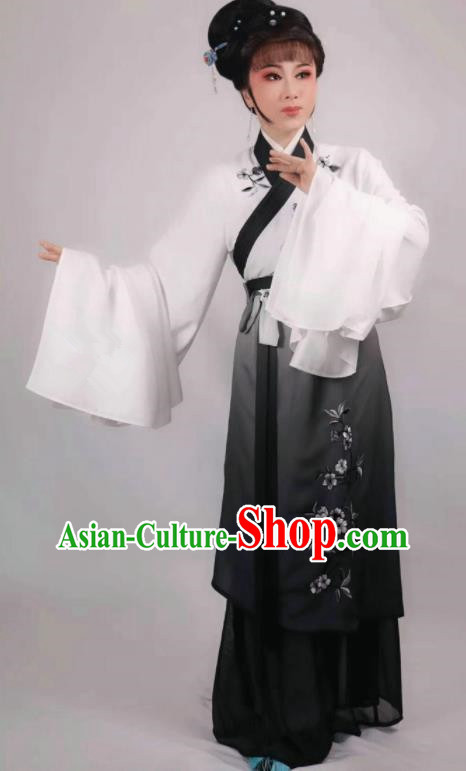 China Ancient Country Woman Garment Costumes Traditional Shaoxing Opera Actress Black Dress Outfits Peking Opera Diva Clothing