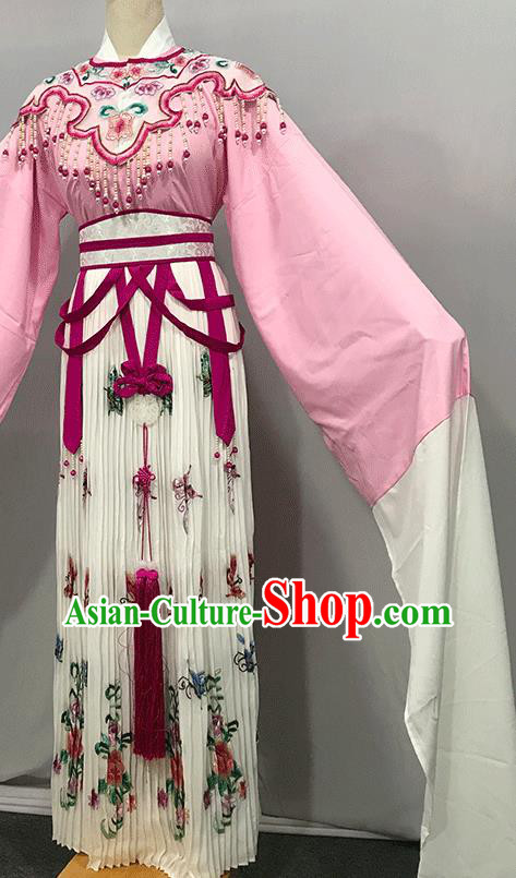 China Ancient Goddess Garment Costumes Traditional Shaoxing Opera Princess Pink Dress Outfits Peking Opera Fairy Clothing