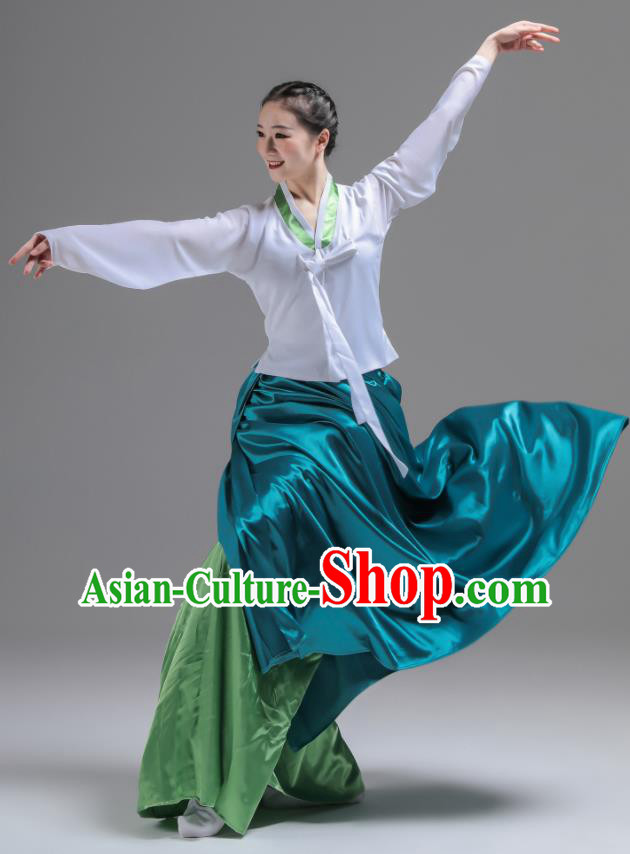 Korean Woman Dance Green Dress Uniforms Dance Fashion China Classical Dance Clothing Women Stage Performance Costumes